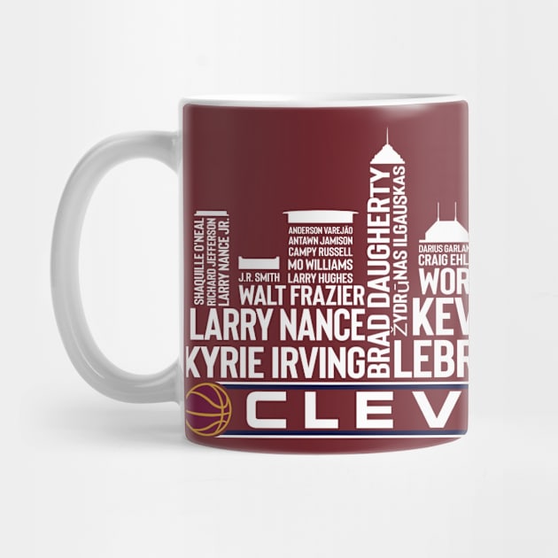 Cleveland Basketball Team All Time Legends, Cleveland City Skyline by Legend Skyline